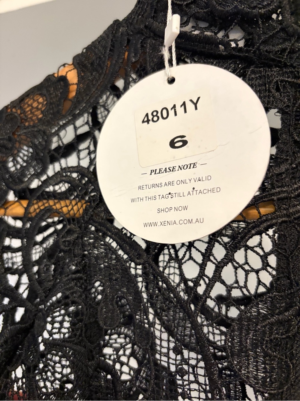 Xenia Boutique Black Lace Midi Dress with High Neck - Picture 8 of 13